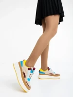 Дамски спортни обувки камел от текстилен материал Josalyn