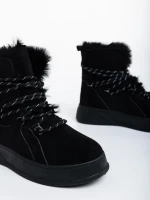 Дамски боти черни от текстилен материал Anissa