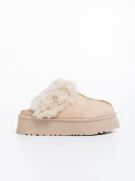 Дамски чехли бежови от текстилен материал Lyzbeth