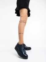 Всекидневни дамски обувки сини от естествена кожа Ivey