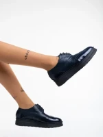 Всекидневни дамски обувки сини от естествена кожа Ivey