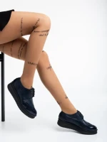 Всекидневни дамски обувки сини от естествена кожа Ivey