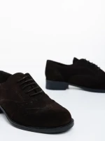 Всекидневни дамски обувки кафяви от естествена кожа обърната Jasmeen