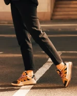 Дамски спортни обувки  каки от екологична кожа Ardala