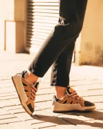 Дамски спортни обувки  каки от екологична кожа Ardala