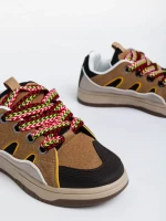 Дамски спортни обувки  каки от екологична кожа Ardala