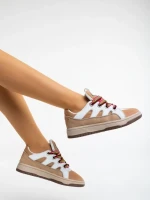 Дамски спортни обувки  бежови от екологична кожа Ardala