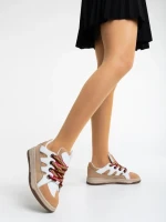 Дамски спортни обувки  бежови от екологична кожа Ardala