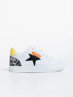 Дамски  спортни обувки бели с черно от екологична кожа Yeva