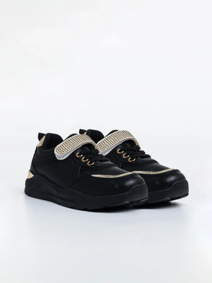 Детски  спортни обувки черни  от екологична кожа  Idalis