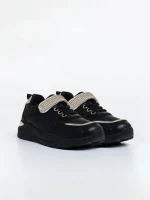 Детски  спортни обувки черни  от екологична кожа  Idalis