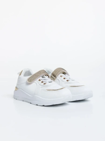 Детски спортни обувки бели от екологична кожа Idalis