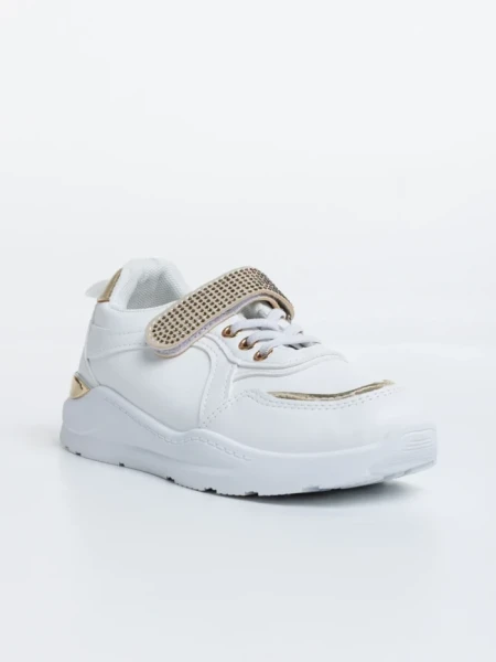 Детски спортни обувки бели от екологична кожа Idalis