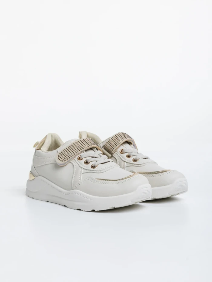 Детски  спортни обувки бежови от екологична кожа Idalis