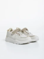 Детски  спортни обувки бежови от екологична кожа Idalis