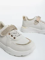 Детски  спортни обувки бежови от екологична кожа Idalis