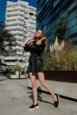 Дамски мокасини черни от екологична кожа Leana