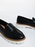 Дамски мокасини черни от екологична кожа Leana