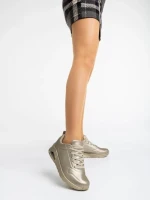 Дамски спортни обувки златисти от екологична кожа Arline