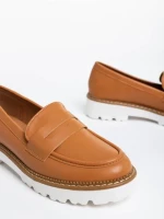 Дамски  мокасини камел от екологична кожа Leana