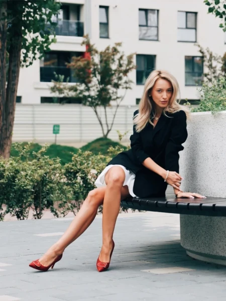 Дамски  обувки с  ток сиви  от текстилен  материал Tacey