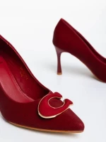 Дамски  обувки с  ток сиви  от текстилен  материал Tacey