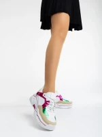 Дамски спортни обувки фуксия от екологична кожа Kamea