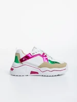 Дамски спортни обувки фуксия от екологична кожа Kamea