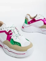 Дамски спортни обувки фуксия от екологична кожа Kamea