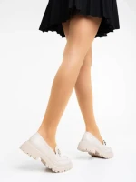 Дамски мокасини  бежовиот екологична кожа Jakki