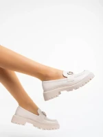 Дамски мокасини  бежовиот екологична кожа Jakki