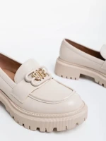 Дамски мокасини  бежовиот екологична кожа Jakki