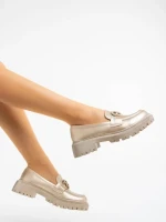 Дамски  мокасини златисти от екологична кожа Jakki