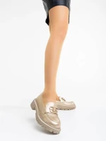 Дамски  мокасини златисти от екологична кожа Jakki