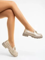 Дамски  мокасини златисти от екологична кожа Jakki