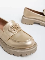 Дамски  мокасини златисти от екологична кожа Jakki