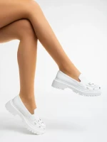 Дамски мокасини бели от екологична кожа  Meridel