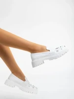 Дамски мокасини бели от екологична кожа  Meridel