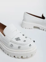 Дамски мокасини бели от екологична кожа  Meridel