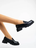 Дамски мокасини черни от екологична кожа Meridel