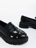 Дамски мокасини черни от екологична кожа Meridel