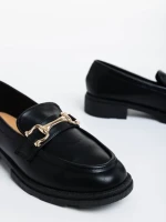 Дамски мокасини черни от екологична кожа Aletta