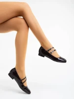 Дамски мокасини кафяви от екологична лакирана кожа Zipora