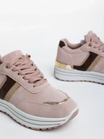 Дамски спортни обувки  розови от текстилен  материал  Loraina