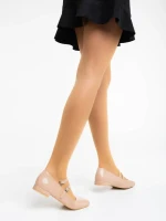 Дамски  мокасини бежови   от екологична кожа лачена Zipora