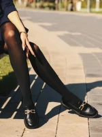 Дамски мокасини  черни  от екологична кожа Tullia