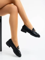 Дамски мокасини  черни  от екологична кожа Tullia