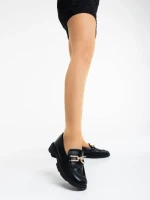 Дамски мокасини  черни  от екологична кожа Tullia