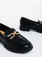 Дамски мокасини  черни  от екологична кожа Tullia