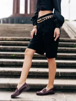 Дамски мокасини грена  от екологична кожа лачена Lanelle